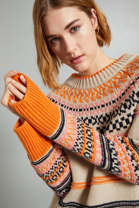 Maglia boxy con intarsio