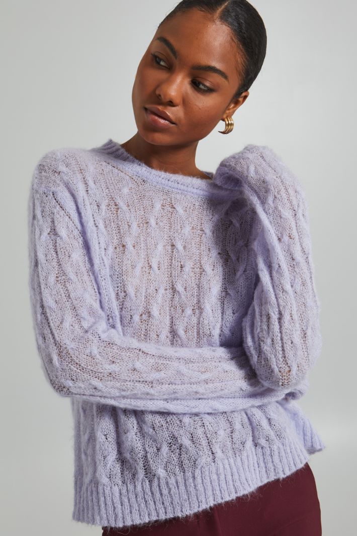 Cable-knit mohair-blend jumper Intrend - 4