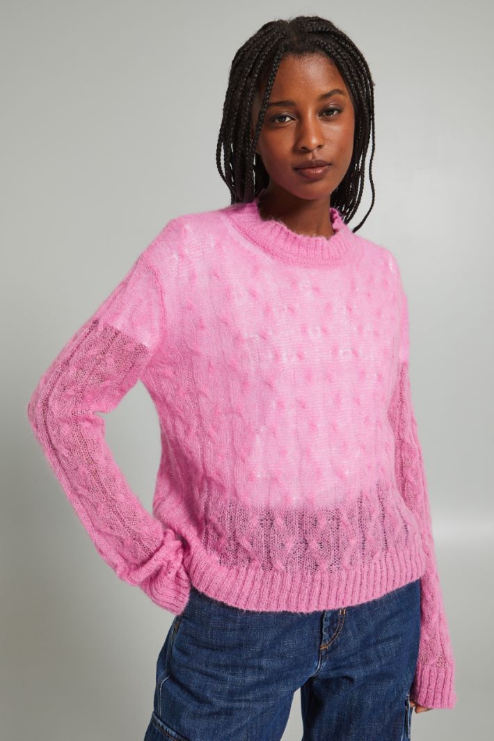 Cable-knit mohair-blend jumper Intrend - 3