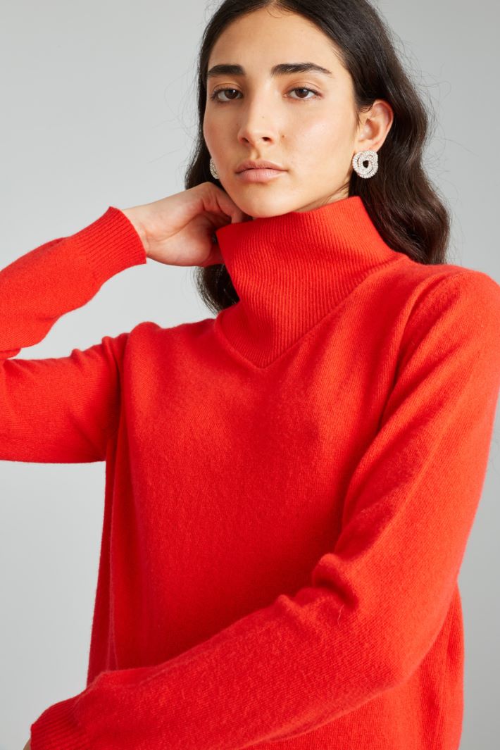 Polo neck wool-blend sweater Intrend - 4