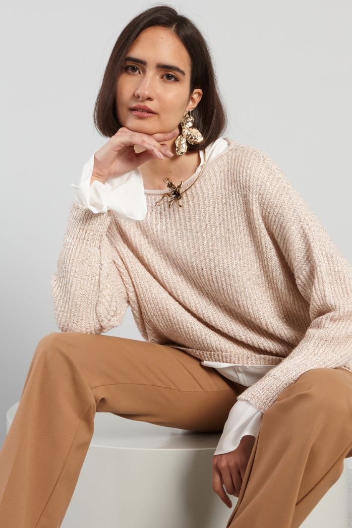 Sweater with micro-sequins Intrend