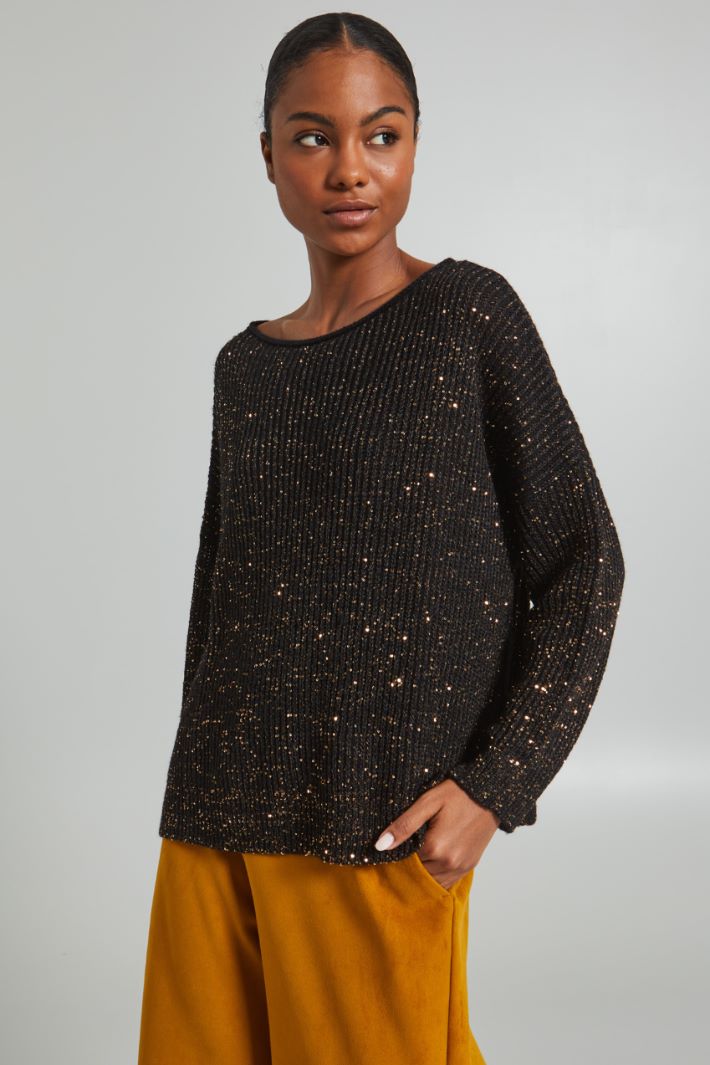 Sweater with micro-sequins Intrend - 3