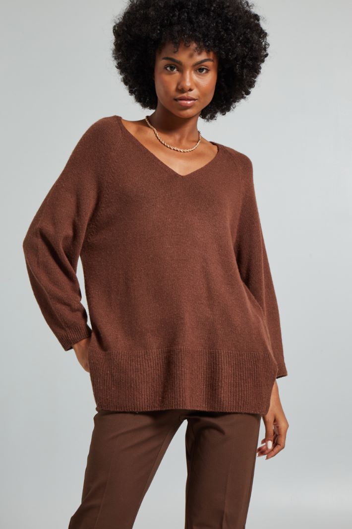 Loose V-neck sweater Intrend - 3