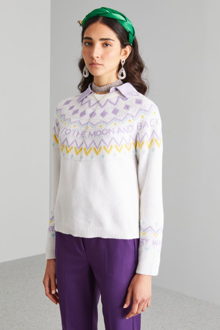 Jacquard wool sweater Intrend - 3