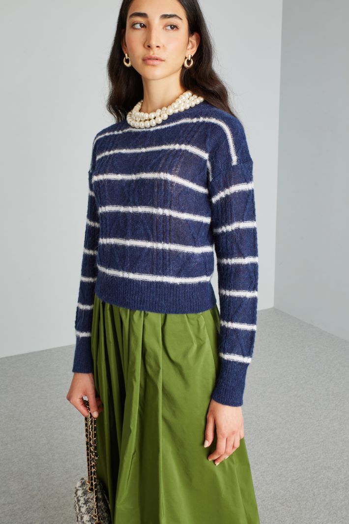 Inlaid alpaca sweater Intrend - 3