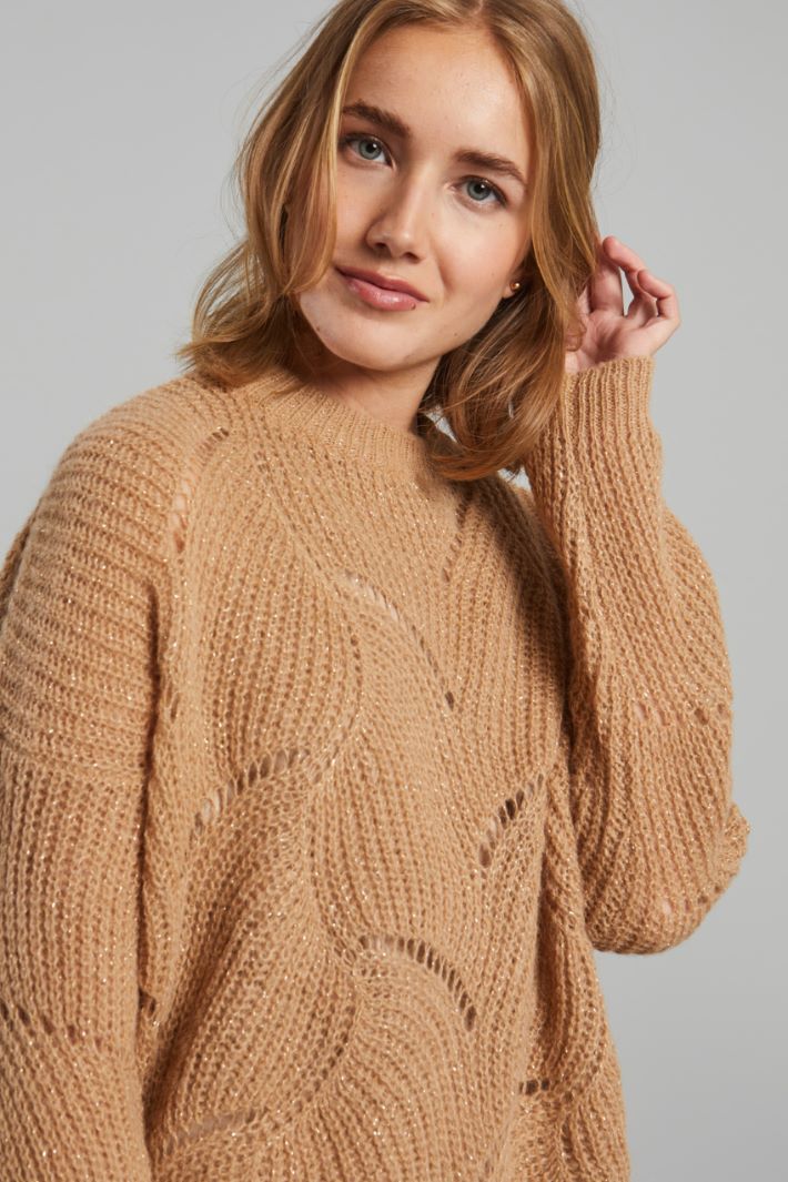 Relaxed-fit openwork sweater Intrend - 4