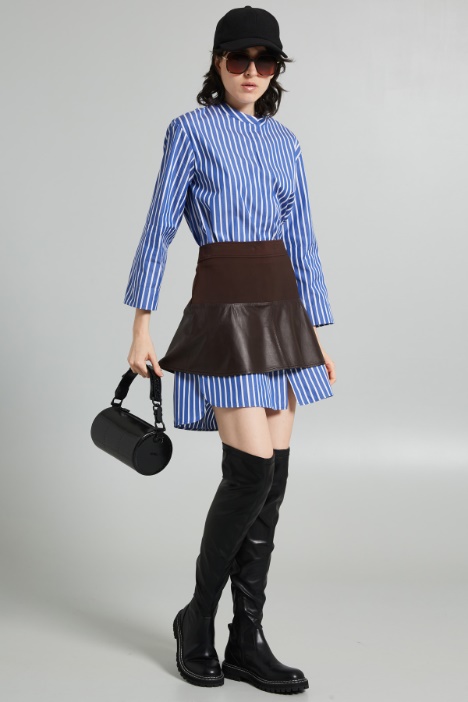 Jersey and leather mini skirt Intrend