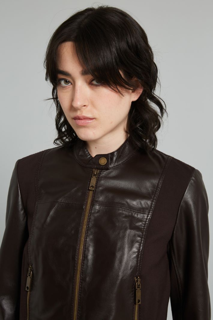 Biker jacket with jersey inserts Intrend - 4