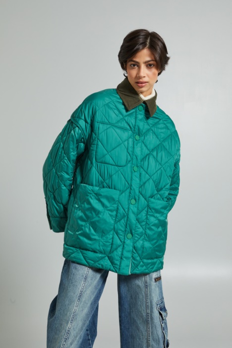 Giaccone imbottito in velluto