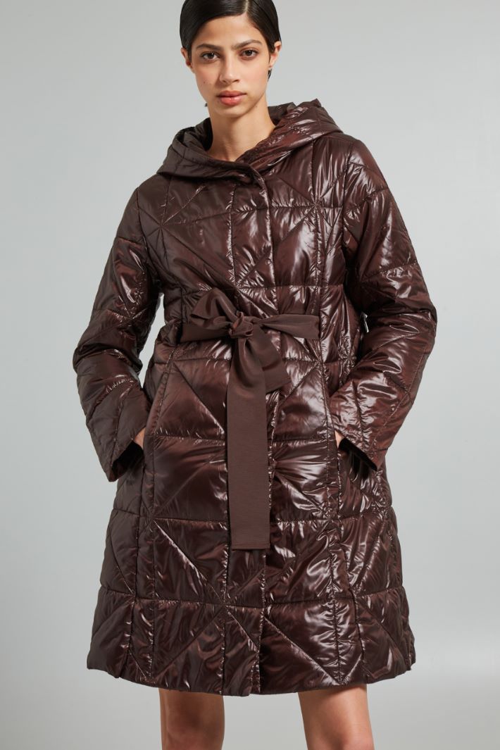 Padded coat with ribbon belt Intrend - 3