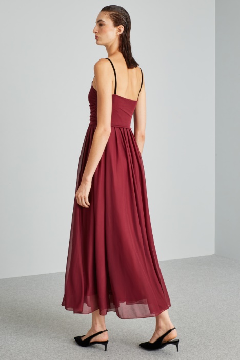 Abito lungo in jersey tulle