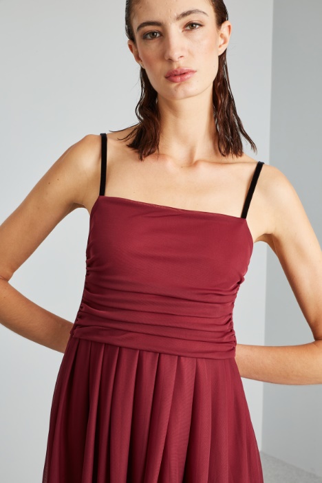 Abito lungo in jersey tulle