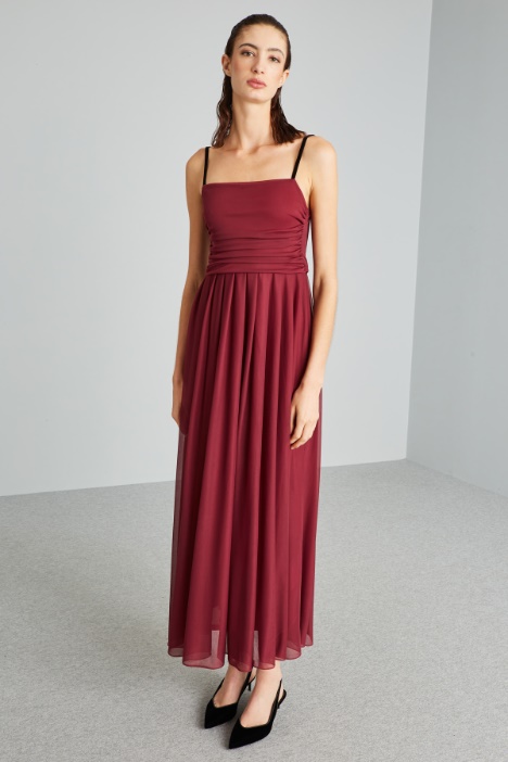 Abito lungo in jersey tulle