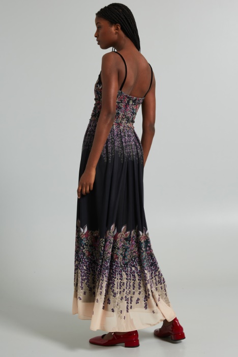 Abito lungo in jersey tulle