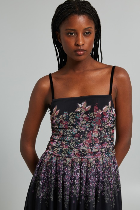 Abito lungo in jersey tulle