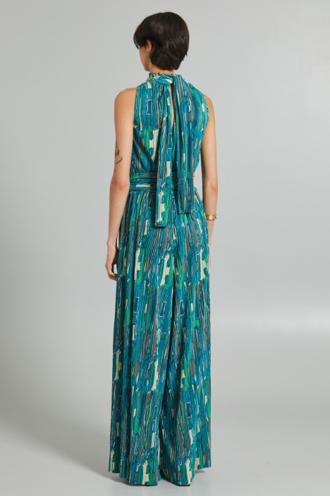 Tuta smanicata in jersey plissé