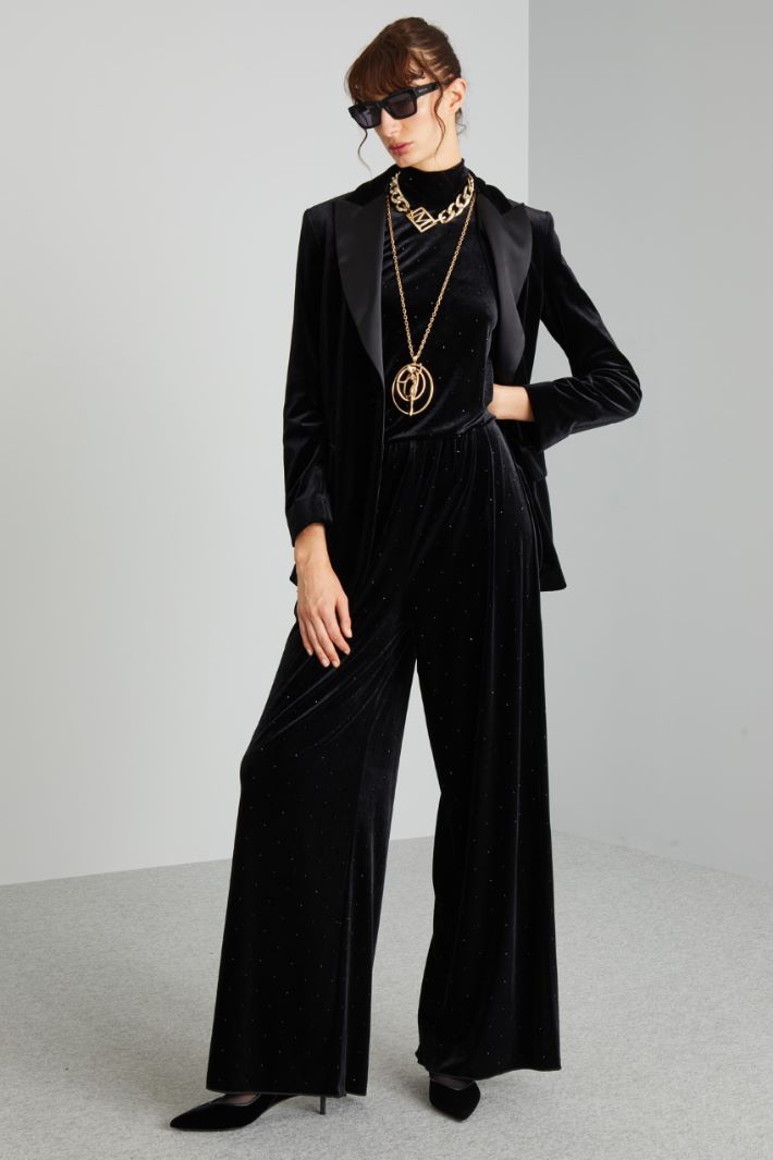 Velvet-jersey jumpsuit Intrend