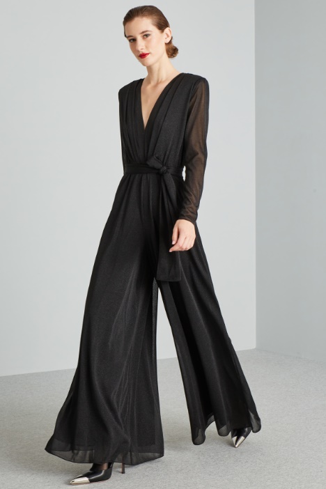 Tuta morbida in jersey lamé