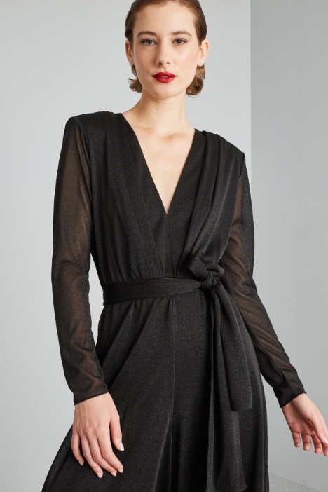 Tuta morbida in jersey lamé