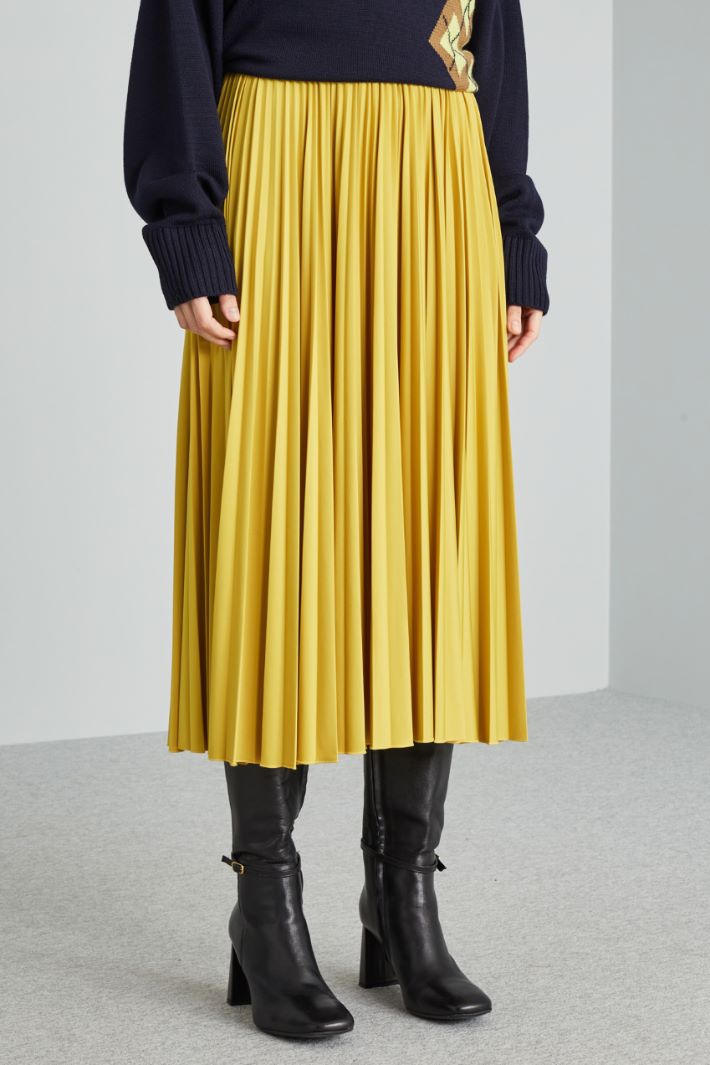 Pleated jersey midi skirt Intrend - 3