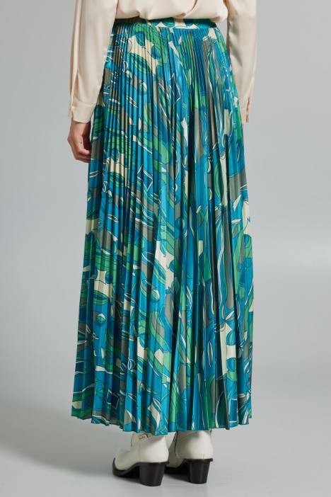 Gonna lunga in jersey plissé