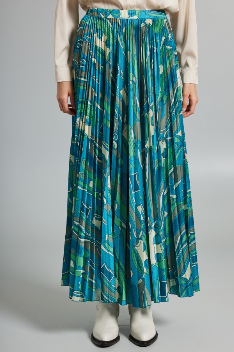 Gonna lunga in jersey plissé