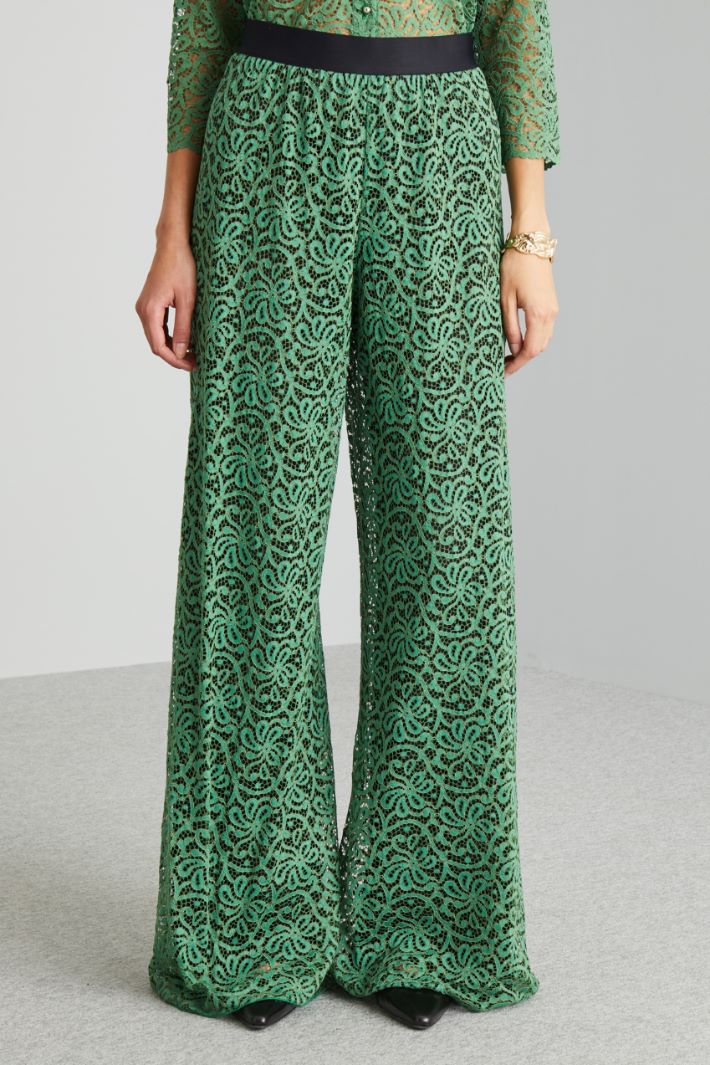 Lace-jersey wide-leg trousers Intrend - 3