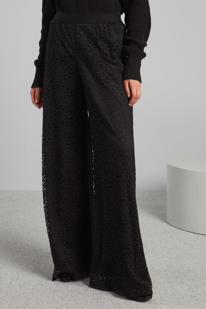 Lace-jersey wide-leg trousers Intrend - 3