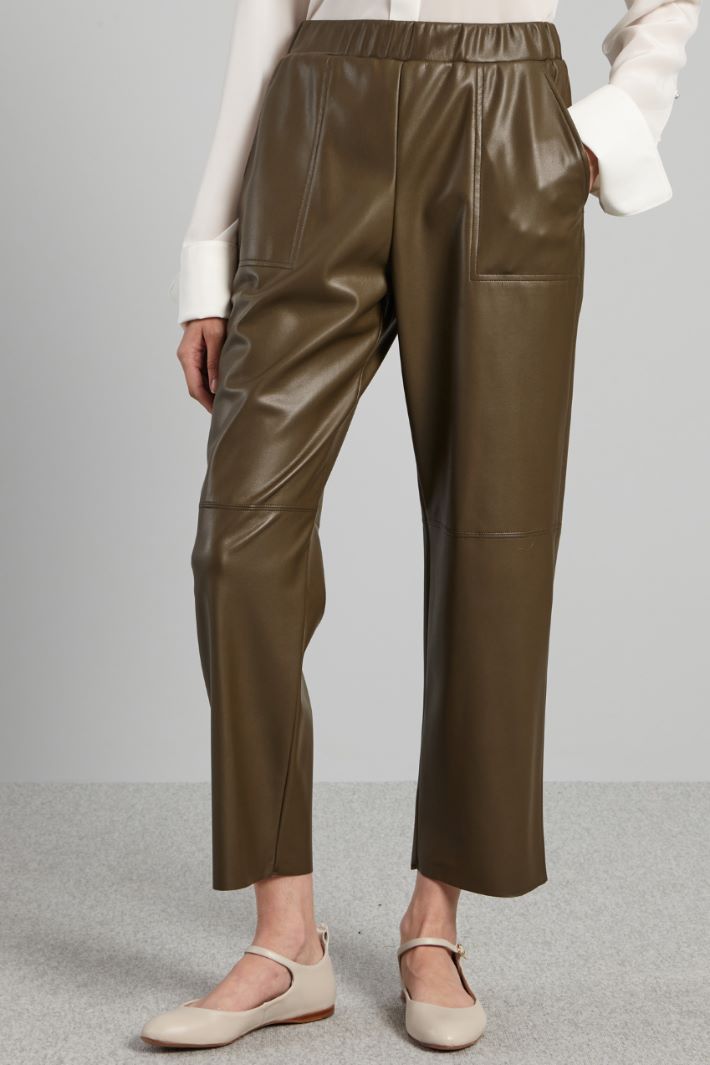 Tapered coated-jersey trousers Intrend - 3