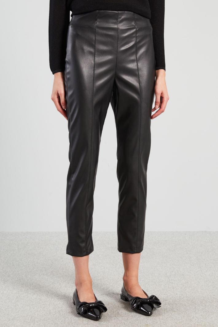 Slim-fit faux leather trousers Intrend - 3