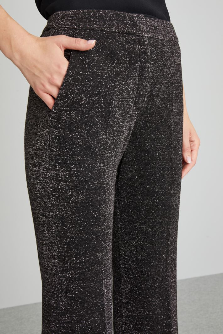 Flared lurex jersey trousers Intrend - 4