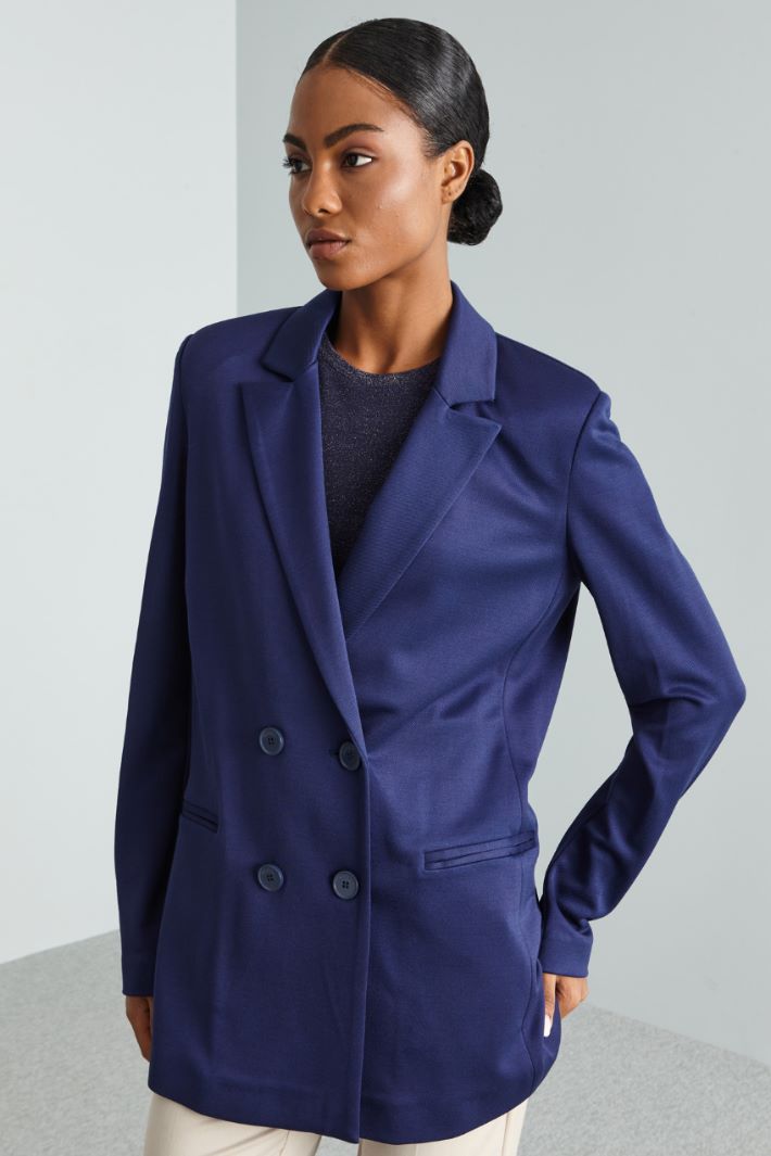 Diagonal-weave jersey blazer Intrend - 3