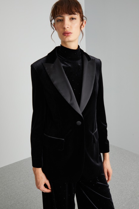 Velvet-jersey tuxedo blazer Intrend