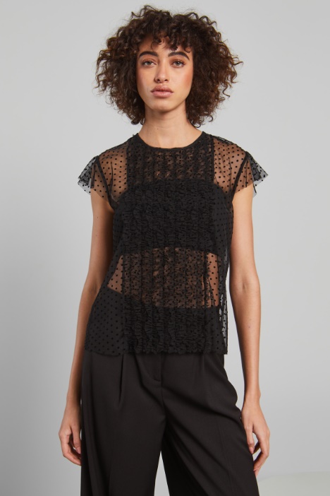 Ruffled tulle top Intrend