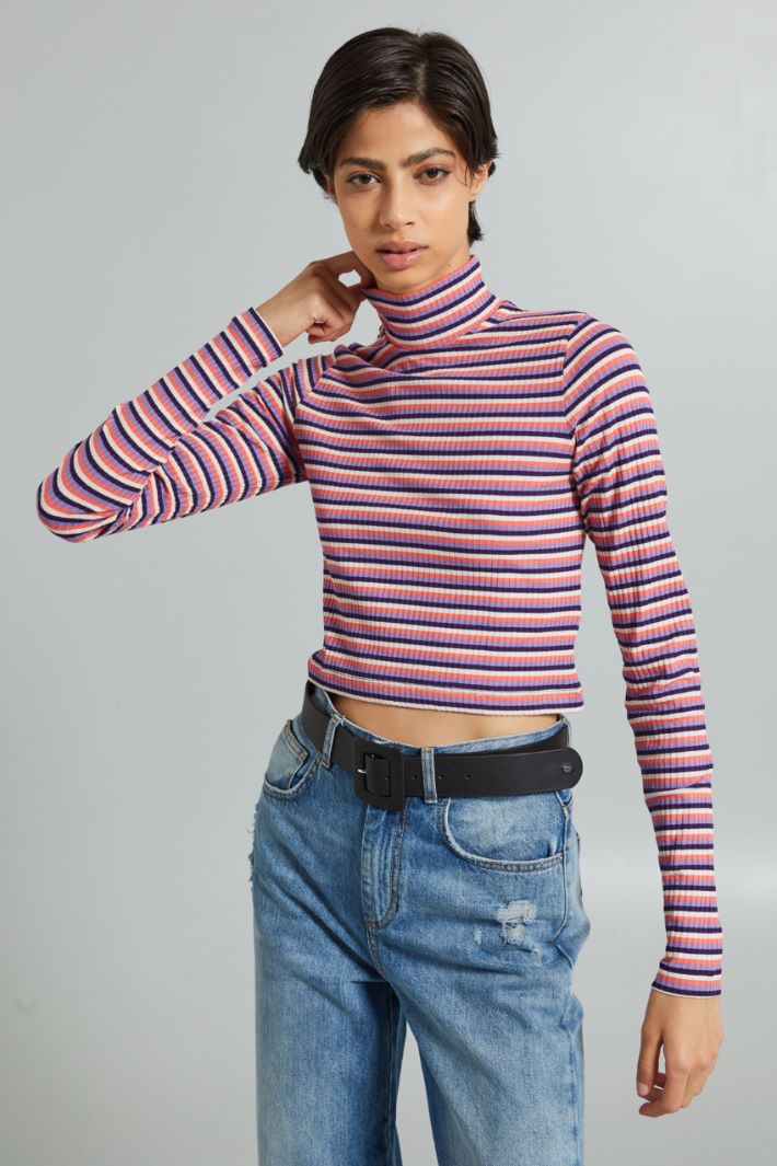 Cropped high-neck sweater Intrend - 3