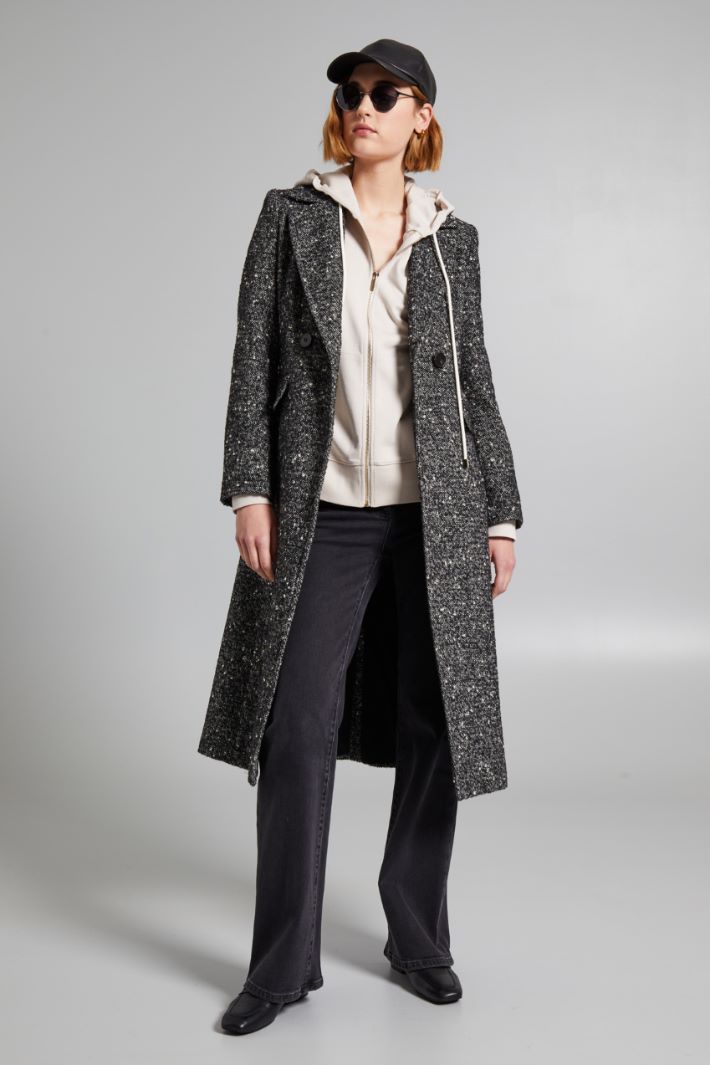 Cappotto doppiopetto in tweed Intrend