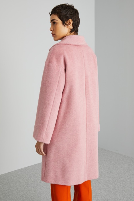 Cappotto garzato in mohair