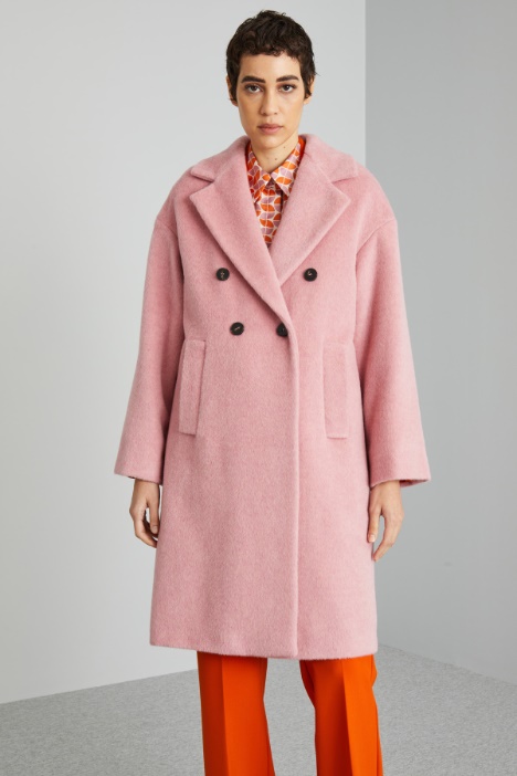 Cappotto garzato in mohair