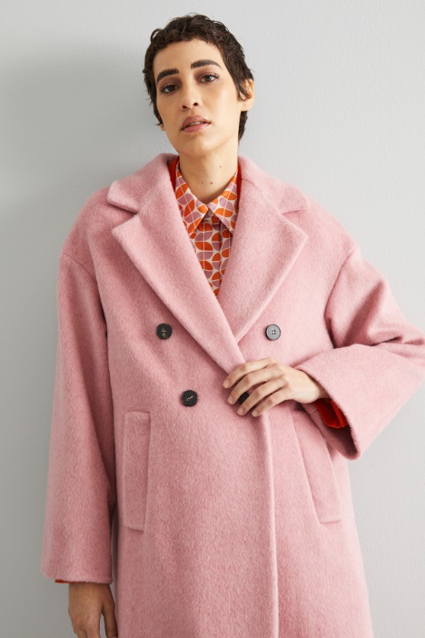 Cappotto garzato in mohair
