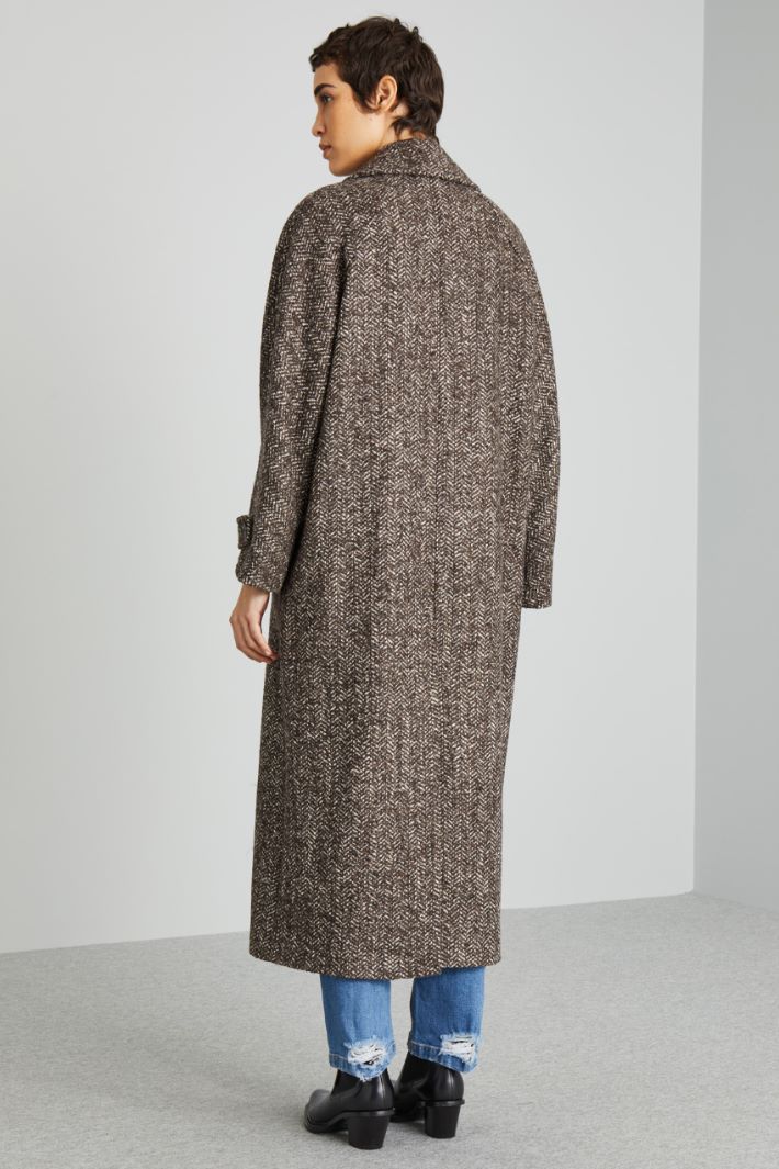 Long basketweave coat Intrend - 2