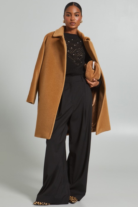 Coat with  tailored pick stitching  Intrend