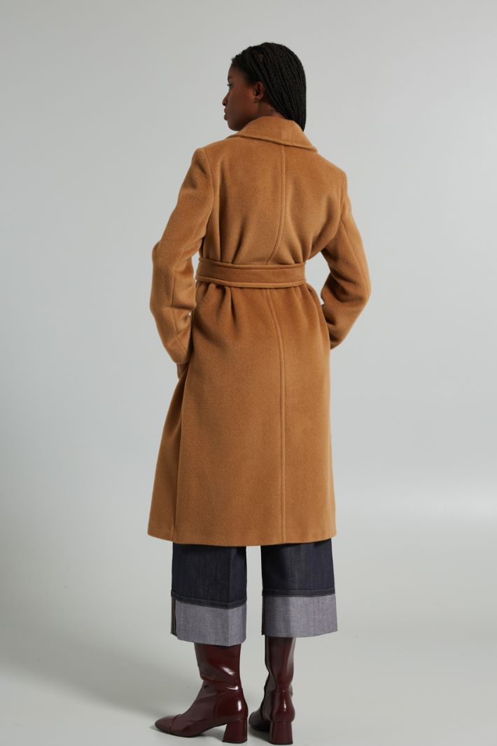 Wool beaver cloth coat with belt Intrend - 2