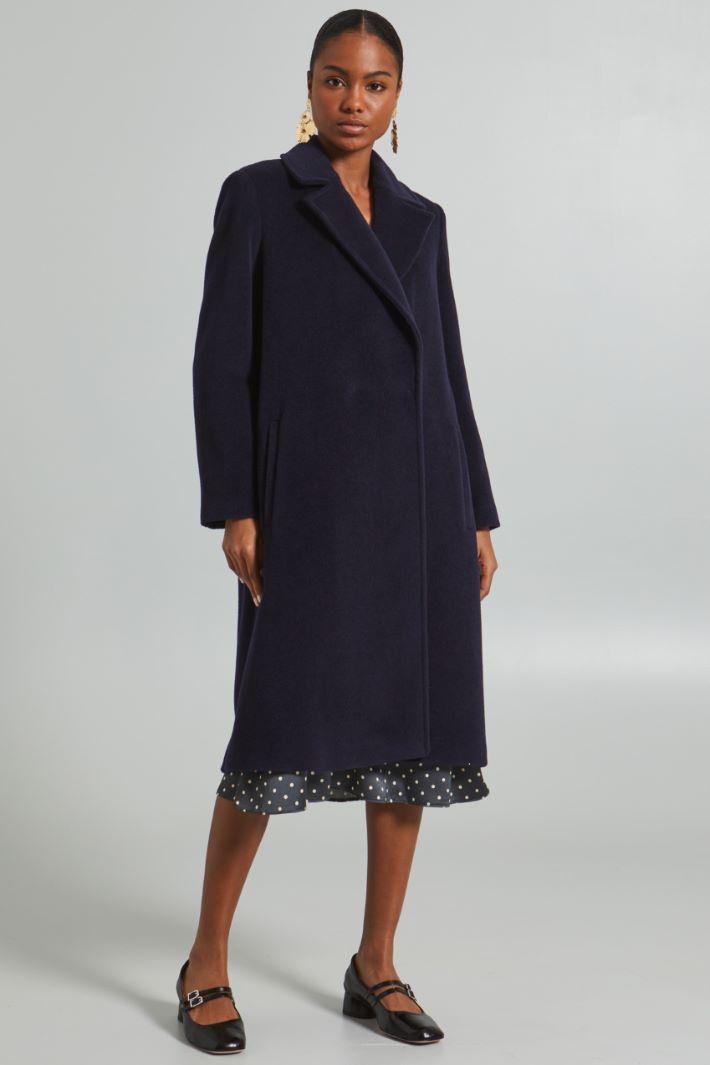 Wool beaver cloth coat with belt Intrend - 3