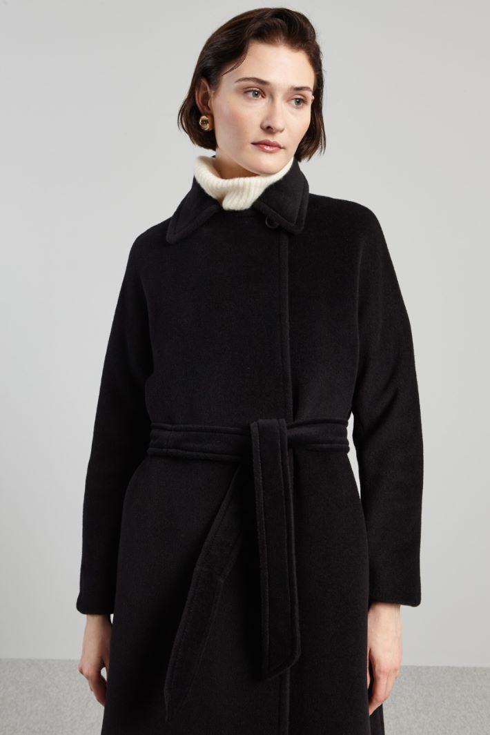 Coat in wool beaver with belt Intrend - 4