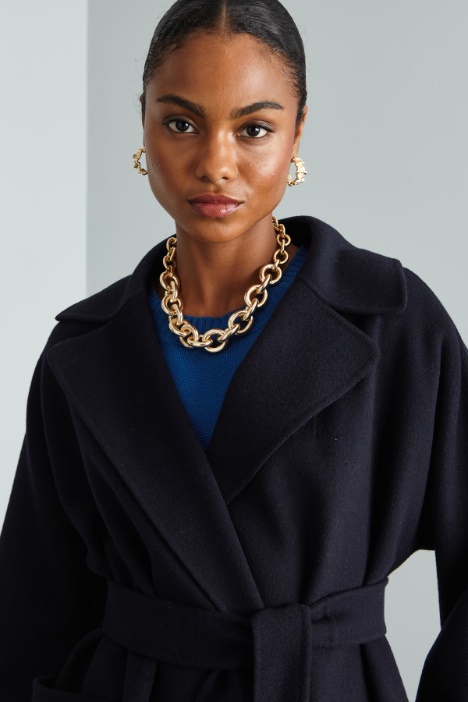 Cappotto in panno con cintura