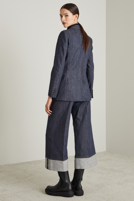 Blazer sfiancato effetto denim