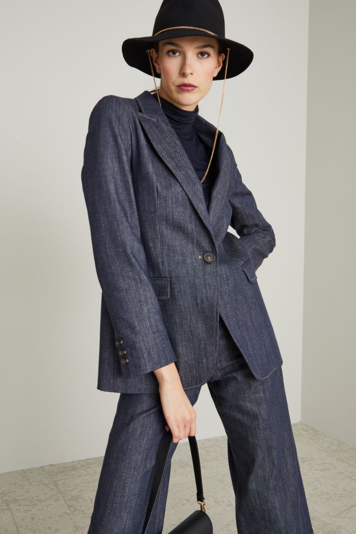 Blazer sfiancato effetto denim