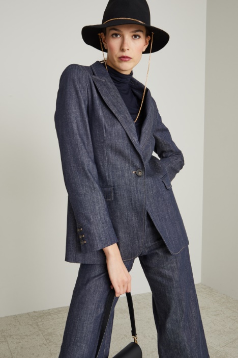 Blazer sfiancato effetto denim Intrend