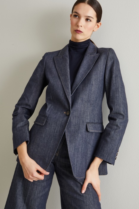 Blazer sfiancato effetto denim