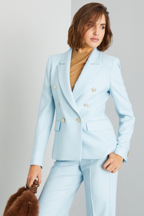 Double-breasted twill blazer Intrend